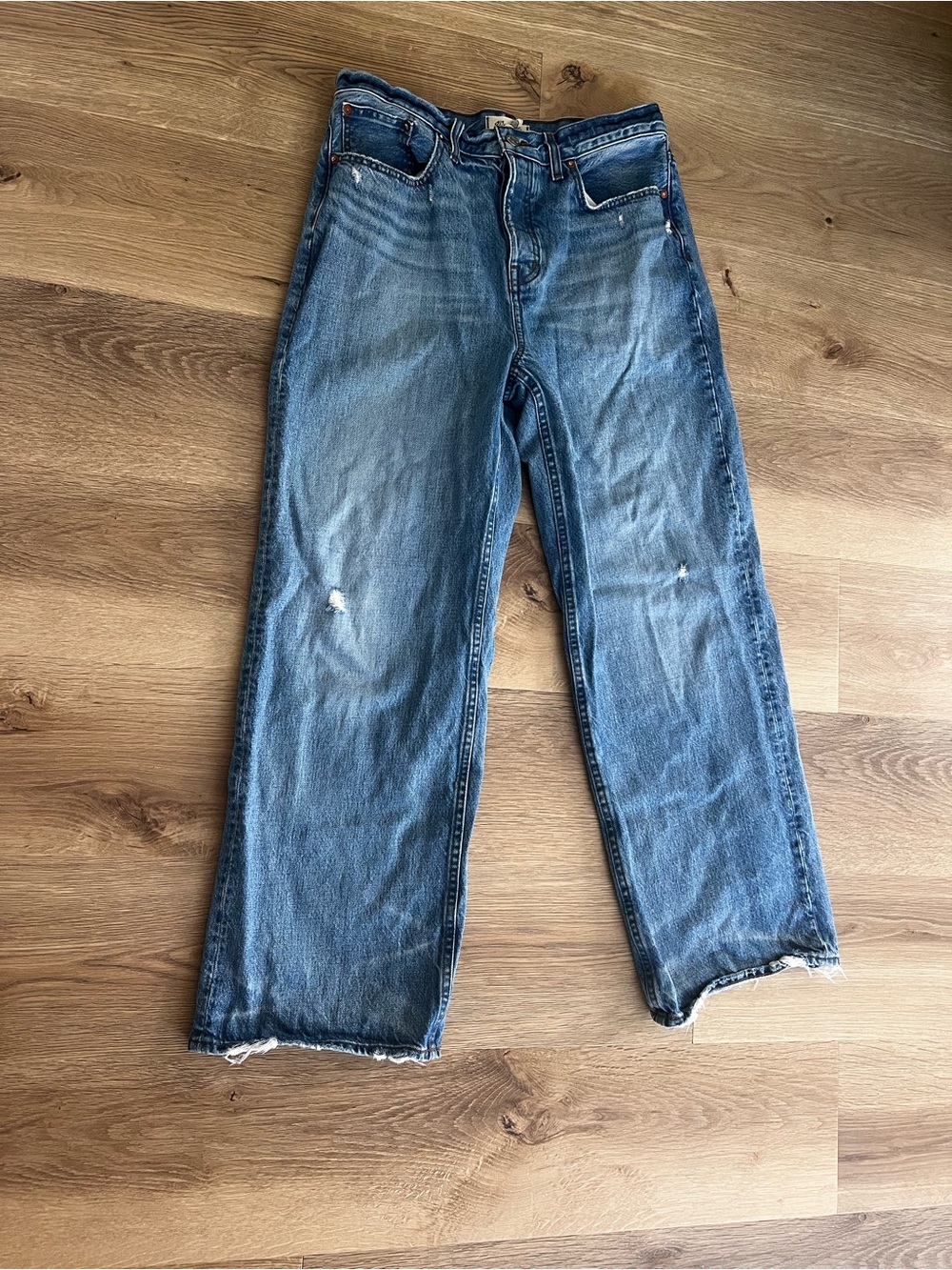 Madewell Low Slung Baggy Light Blue Wide-Leg Jeans - Picture 7 of 15